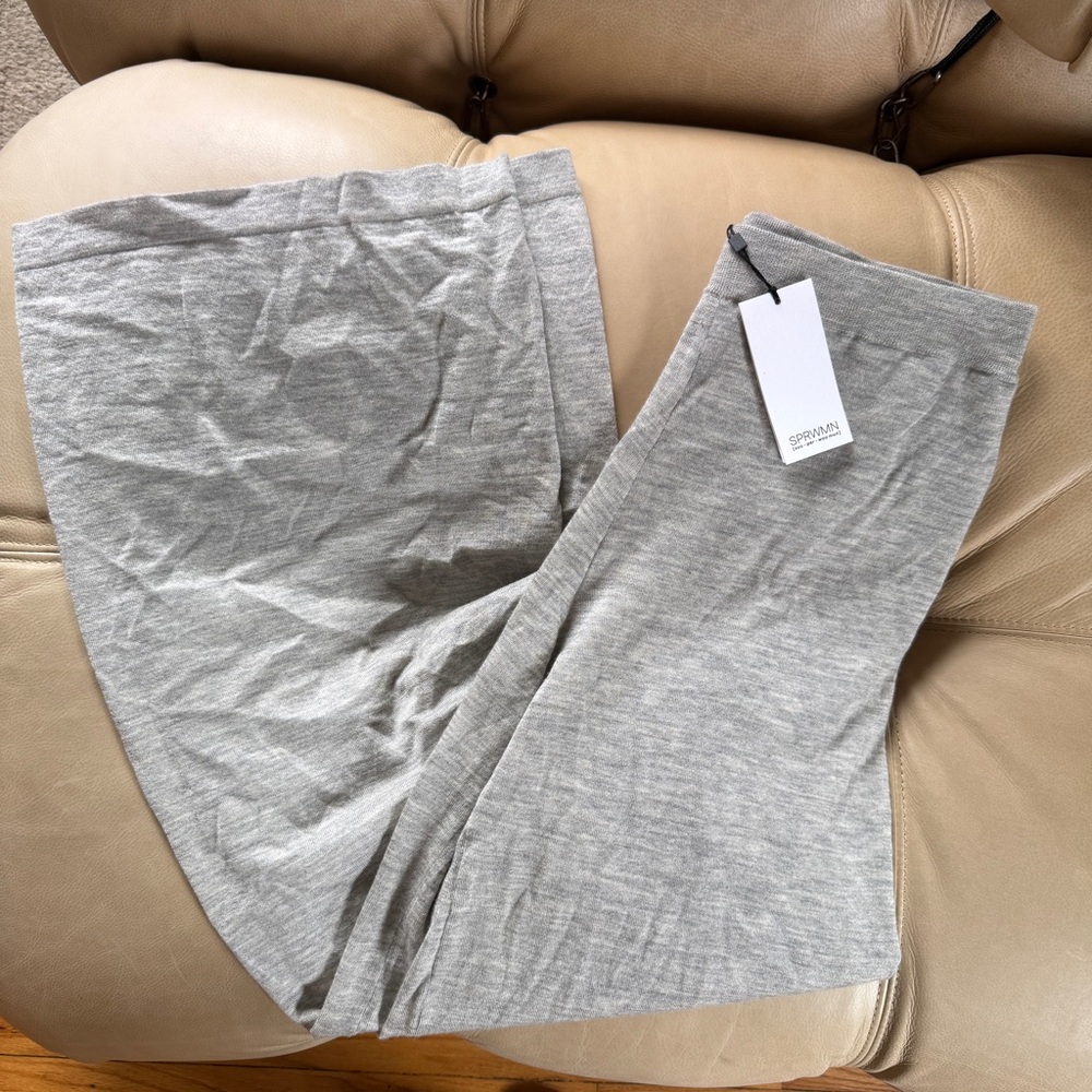 SPRWMN | Oxford Ultra Fine Cashmere Wide Leg Pants - Picture 2 of 4